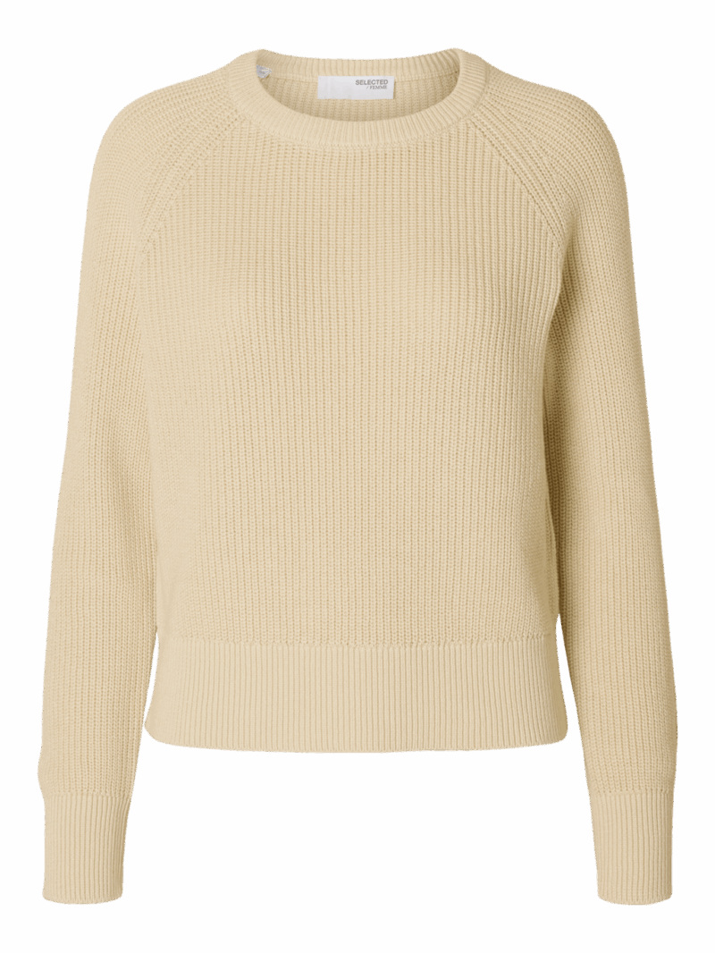 SLFBIRLA LS KNIT SHORT O-NECK NOOS