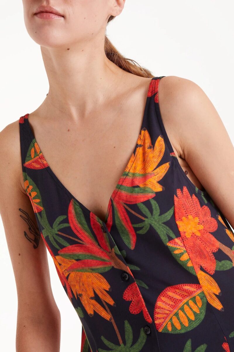 ABITO MIDI CANOTTA FIORI 100% VISCOSA CF - immagine 3