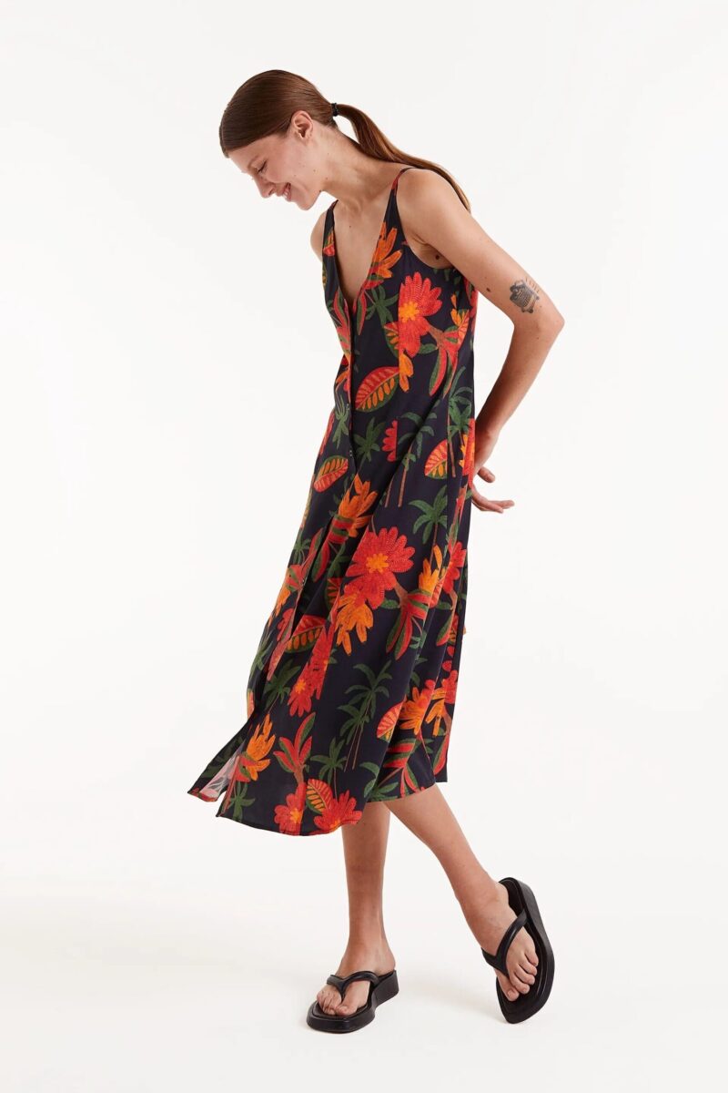 ABITO MIDI CANOTTA FIORI 100% VISCOSA CF - immagine 4