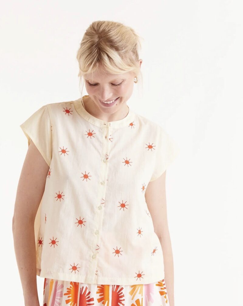 CAMISA CUELLO MAO SOLES AMARILLA