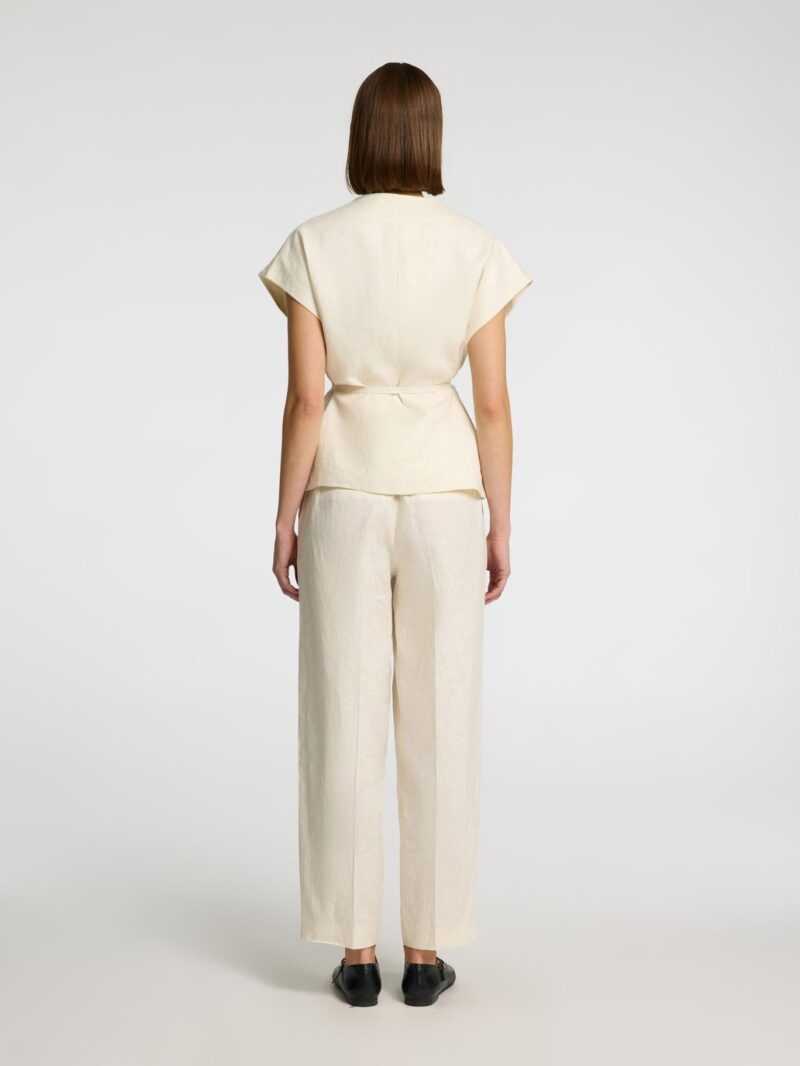 SLFBARREL LINEN PANT 100% LINO - immagine 2