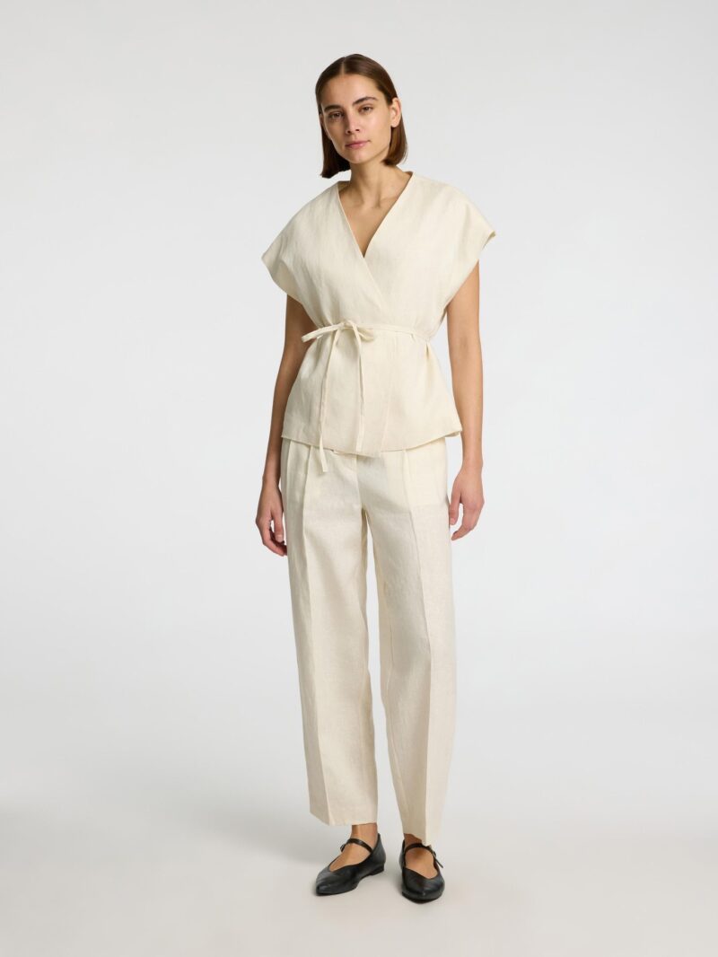 SLFBARREL LINEN PANT 100% LINO - immagine 3