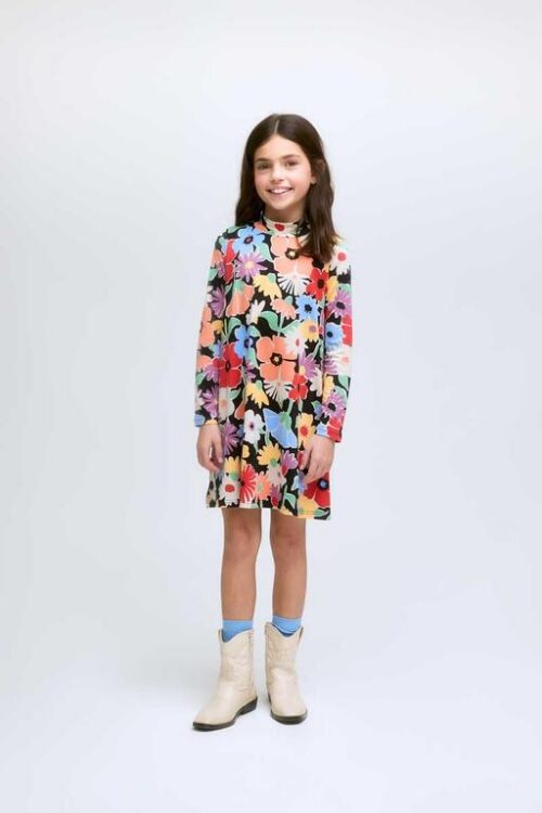 VESTITO CORTO DA BAMBINA A MANICHE LUNGHE CON STAMPA FLOREALE HAMPTON
