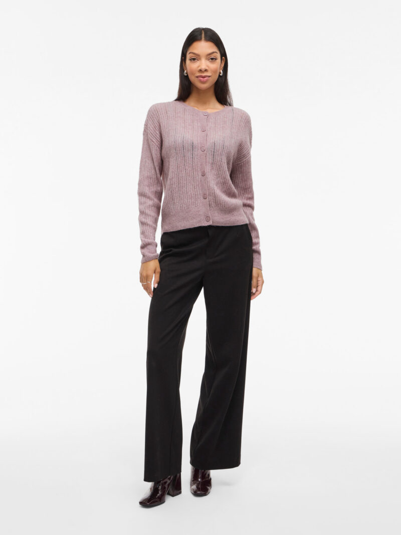 VIPRETTY O-NECK POINTELLE CARDIGAN