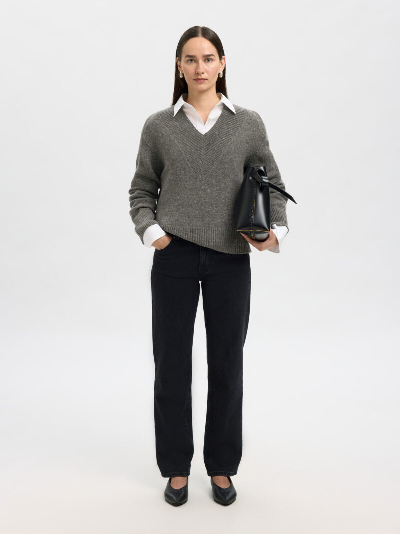 SLFNELLY WOOL KNIT SCOLLO V - immagine 3