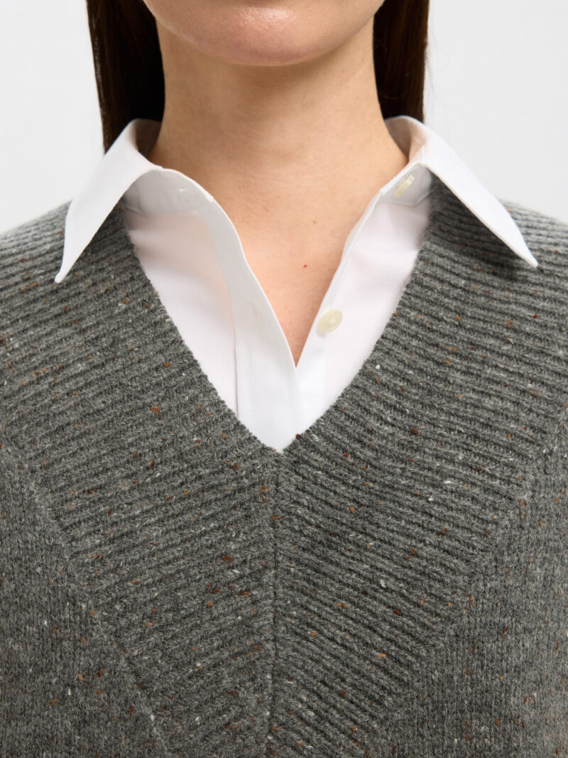 SLFNELLY WOOL KNIT SCOLLO V - immagine 4