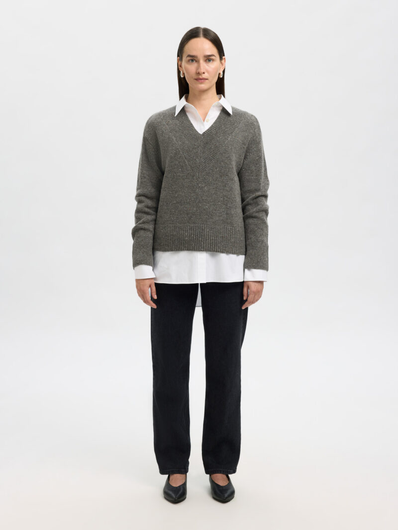 SLFNELLY WOOL KNIT SCOLLO V - immagine 5