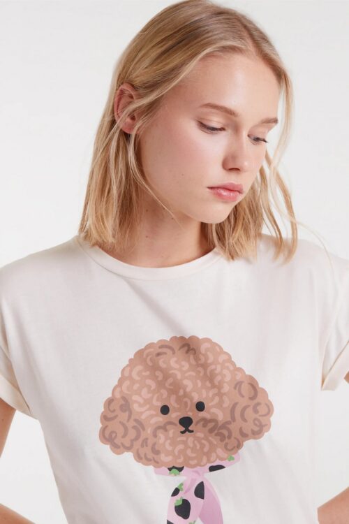 T-SHIRT 100% COTONE STAMPA CANE