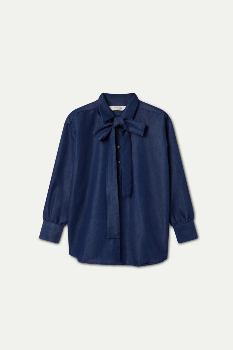 CAMICIA LUNGA EFFETTO JEANS - immagine 2