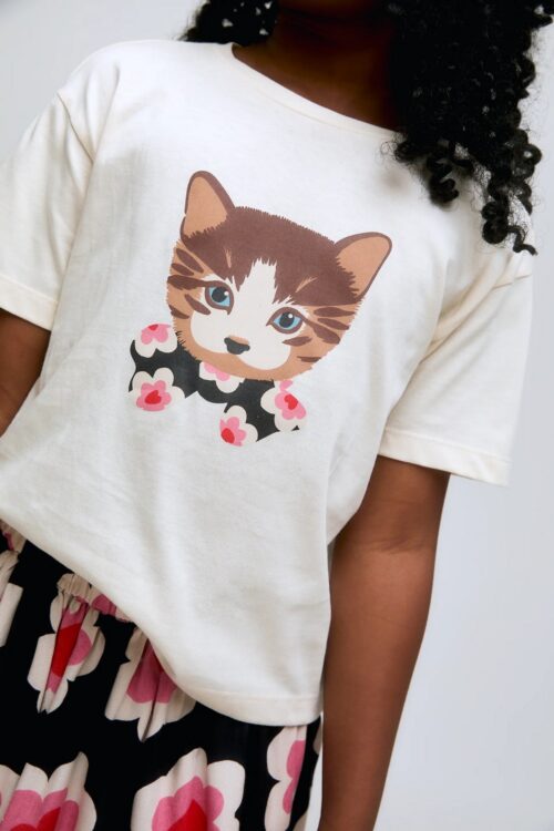 T-SHIRT CON STAMPA GATTO