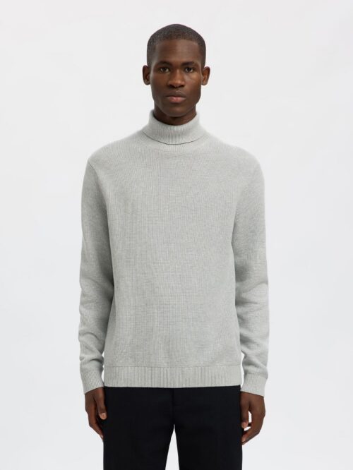 SLHDANE LS KNIT STRUCTURE ROLL NECK NOOS