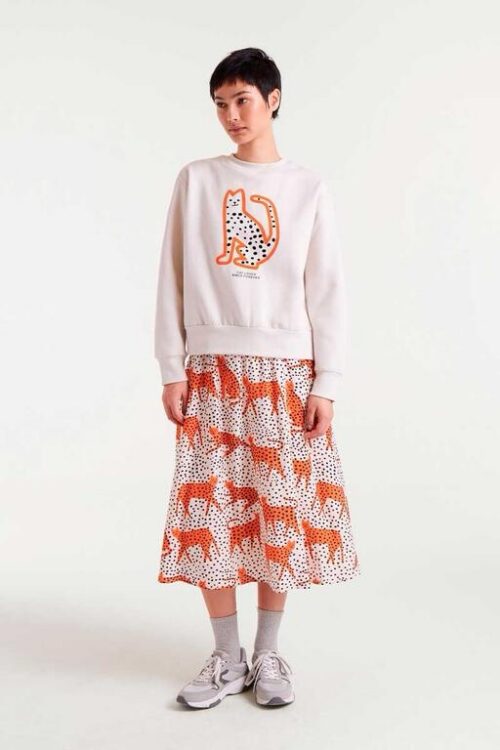 FALDA MIDI CON ESTAMPADO TANO