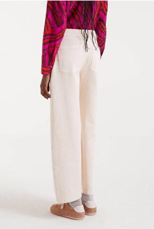 PANTALONE WIDE LEG ECRU