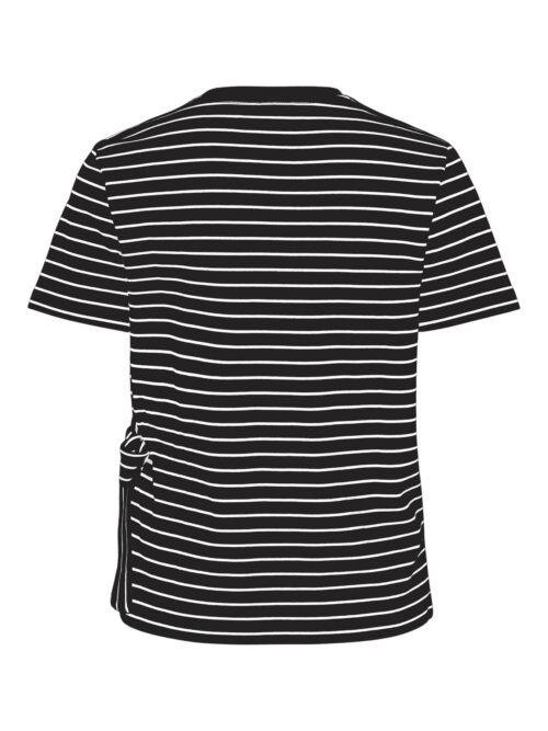 VISINNY O-NECK S/S KNOT TOP/PB/R