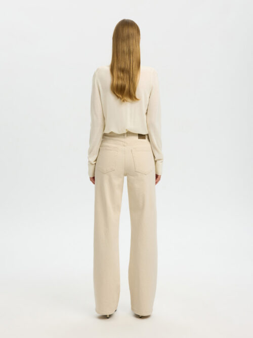 SLFWIDE BEA-KORI ECRU 609 HW JEANS