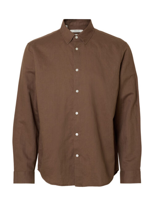 SLHREGCLAY CAMICIA LINO SELECTED