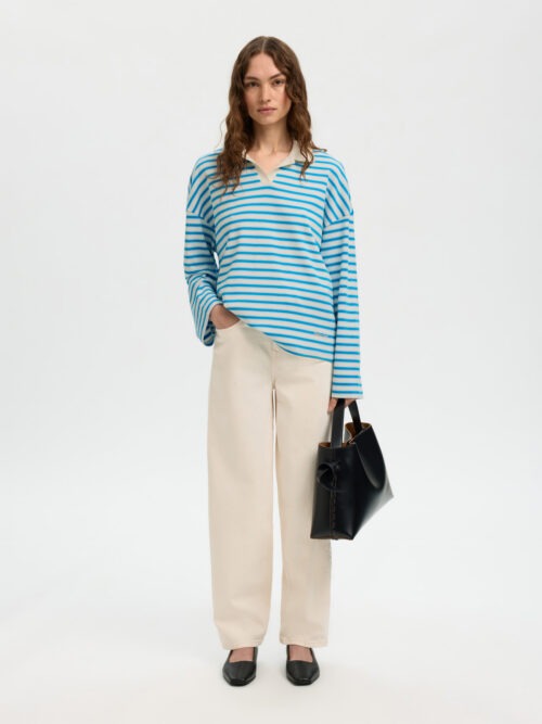 SLFMILLY LS POLO IN COTONE A RIGHE