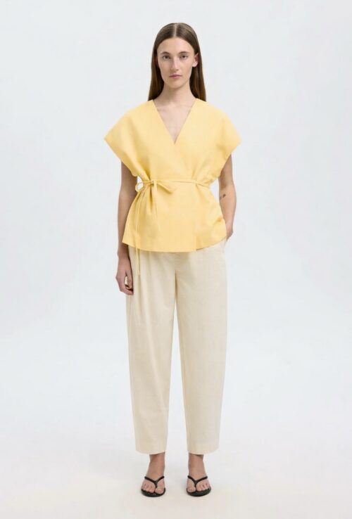 SALLY VEST SMANICATO LACCIO LINO